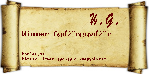 Wimmer Gyöngyvér névjegykártya
